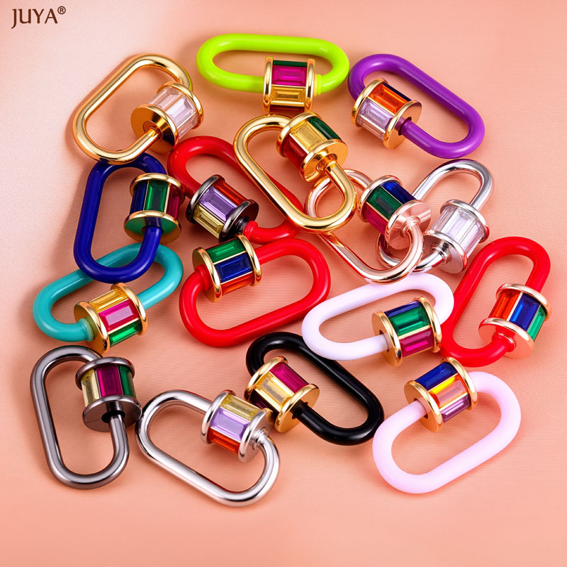 Jewelry Making School - JUYA Rainbow Crystal Enamel Screw Carabiner