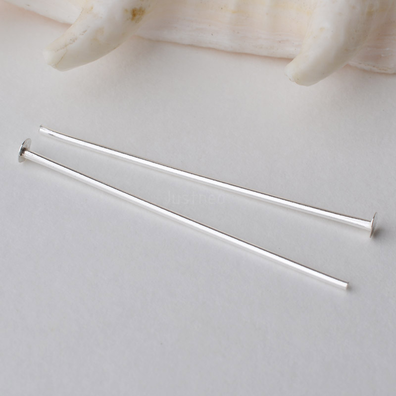 Jewelry Making Jig - 925 Sterling Silver Flat Head Pins,