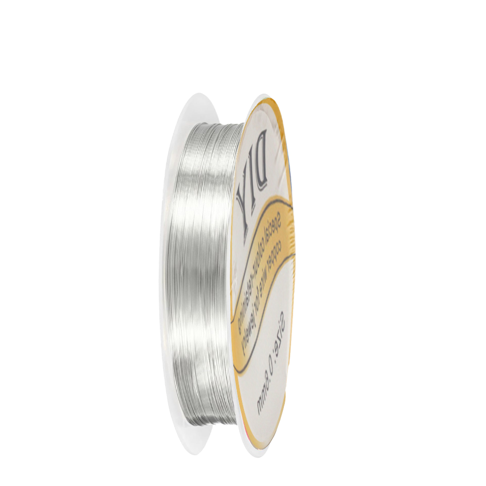 Jewelry Making Yarn - 1Roll Silver Copper Wire 0.3/0.4/0.5/0.6/0.8mm Bead