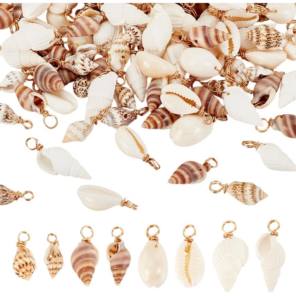 Jewelry Making Beginners - 100pcs 4 Styles Natural Shell Charms