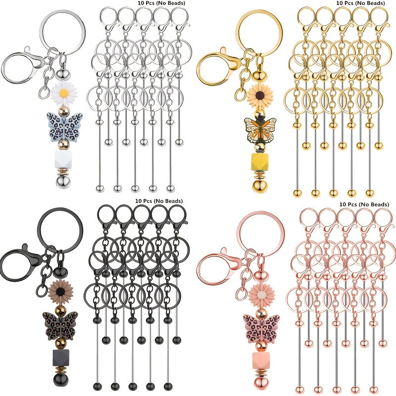 Jewelry Making Beginners - 10pcs DIY Unique Blank Beaded Keychain