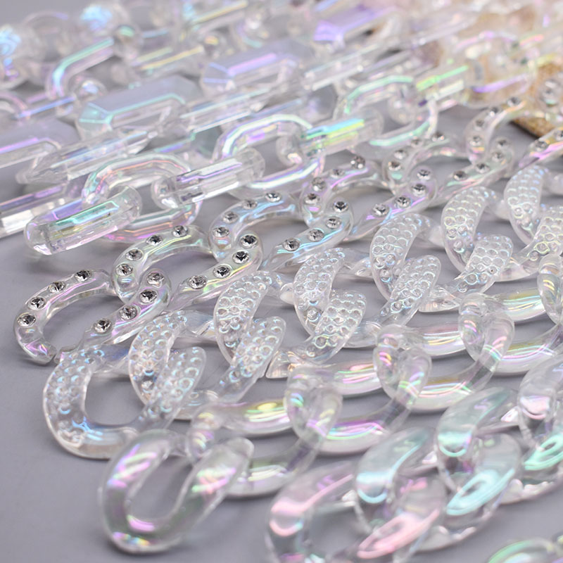 Jewelry Making School - Transparent AB color Acrylic Link Chain