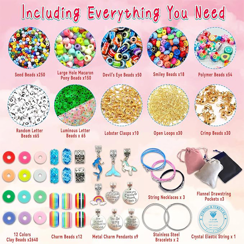 3400pcs Beads Charms Jewelry M - огляд і ціна Jewelry Making Kits For Girls