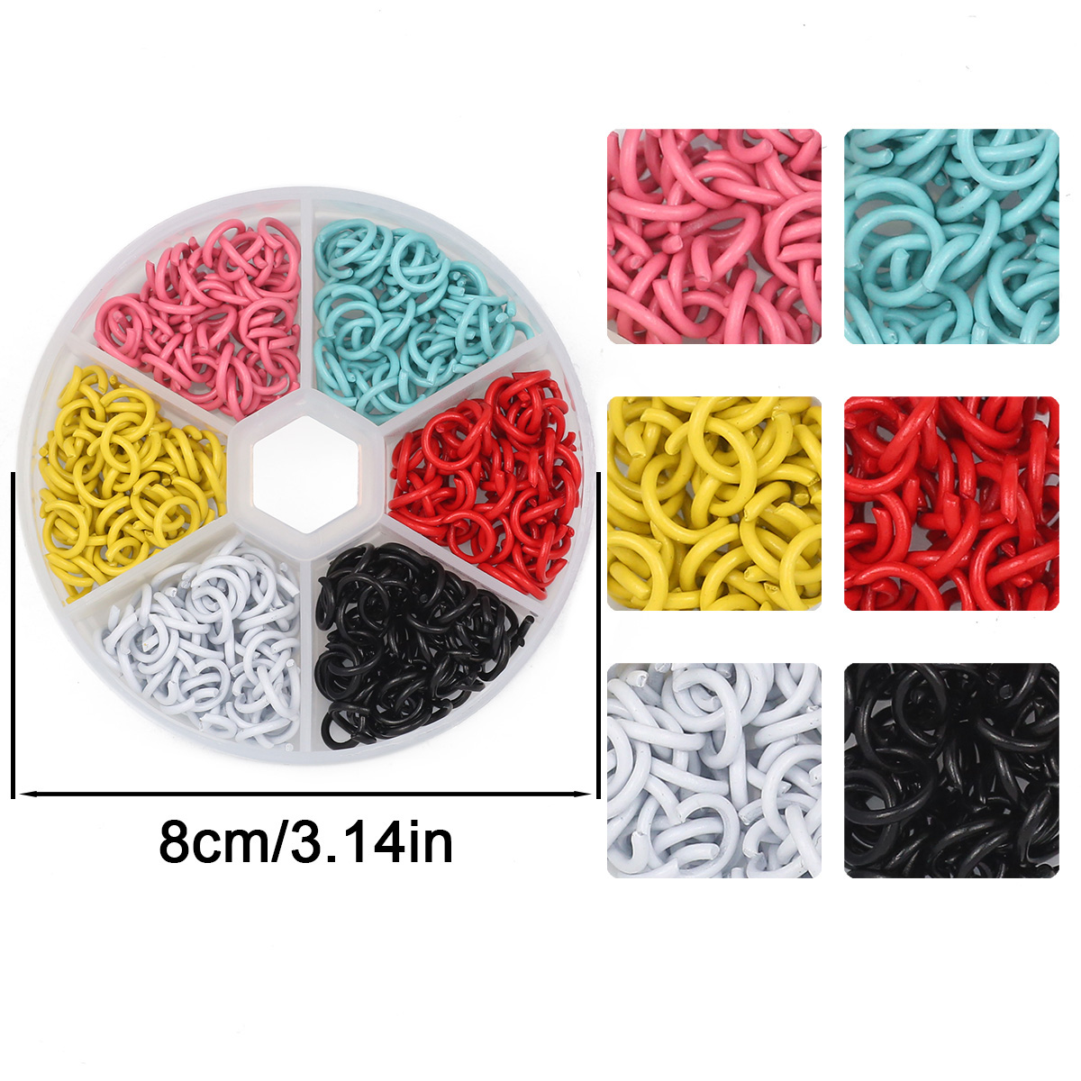 87g Colorful Mixed Colors Zinc - огляд і ціна Jump Ring Assorted