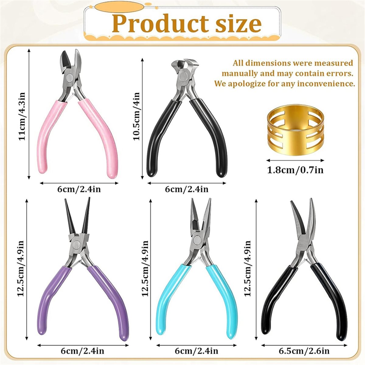 5 Pcs Jewelry Pliers Set, Jewe - огляд і ціна Jewelry Making Round Nose Pliers