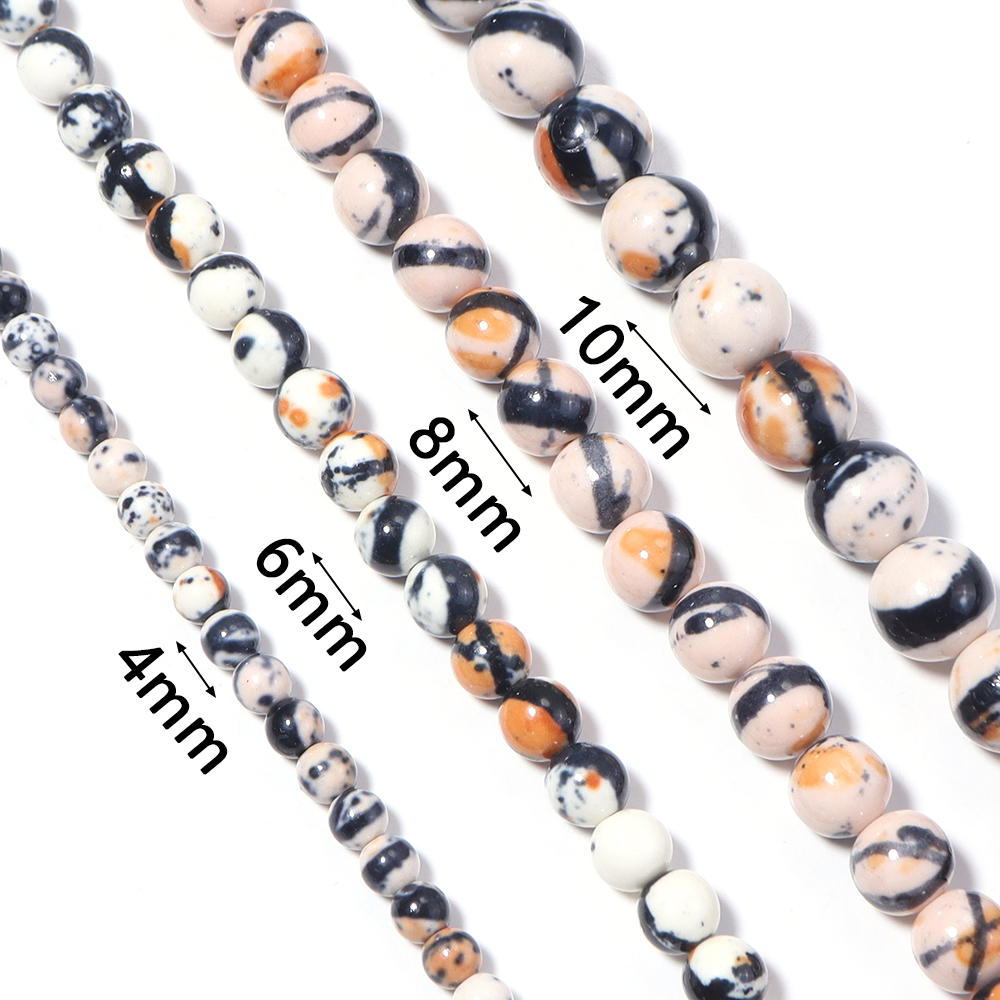 4 6 8 10mm Orange White Black  - огляд і ціна Jewelry Making Gemstones