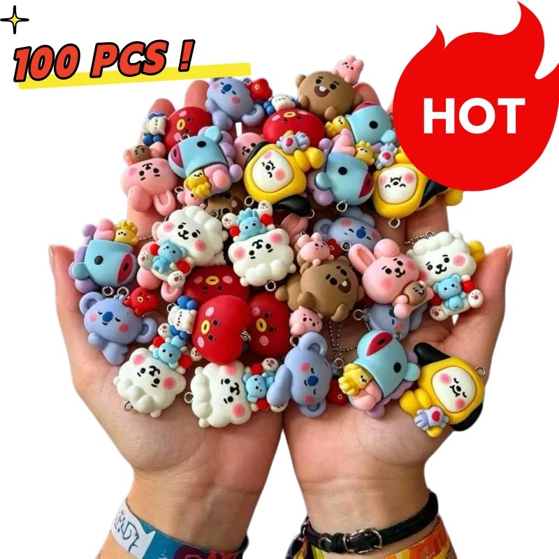 7pcs BT21 Resin Cartoon Charm  - огляд і ціна Jewelry Making Supplies