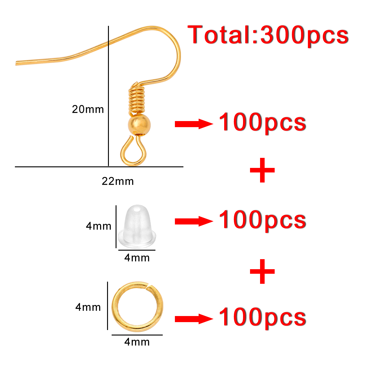 100-300pcs/Lot Hypoallergenic  - огляд і ціна Jump Ring Assorted