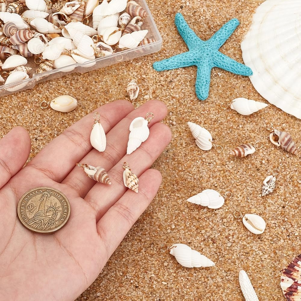 100pcs 4 Styles Natural Shell  - огляд і ціна Jewelry Making Beginners