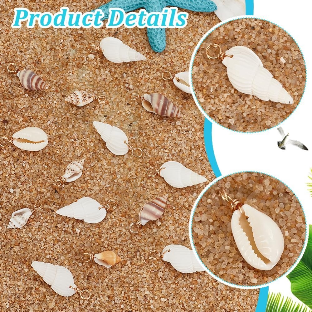 100pcs 4 Styles Natural Shell  - огляд і ціна Jewelry Making Beginners