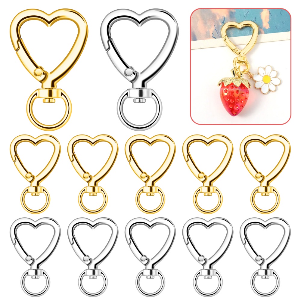 10pcs Metal Heart Lobster Claw - огляд і ціна Jewelry Making Hoops
