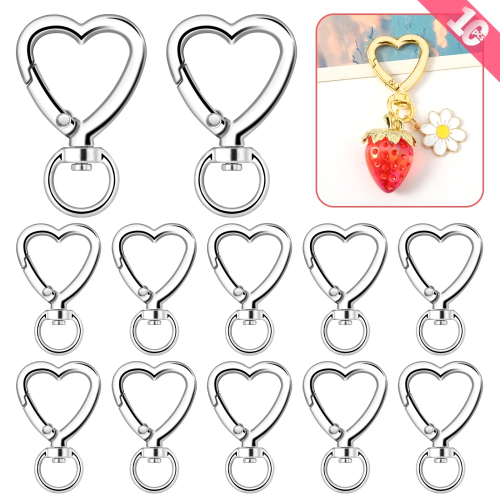 10pcs Metal Heart Lobster Claw - огляд і ціна Jewelry Making Hoops