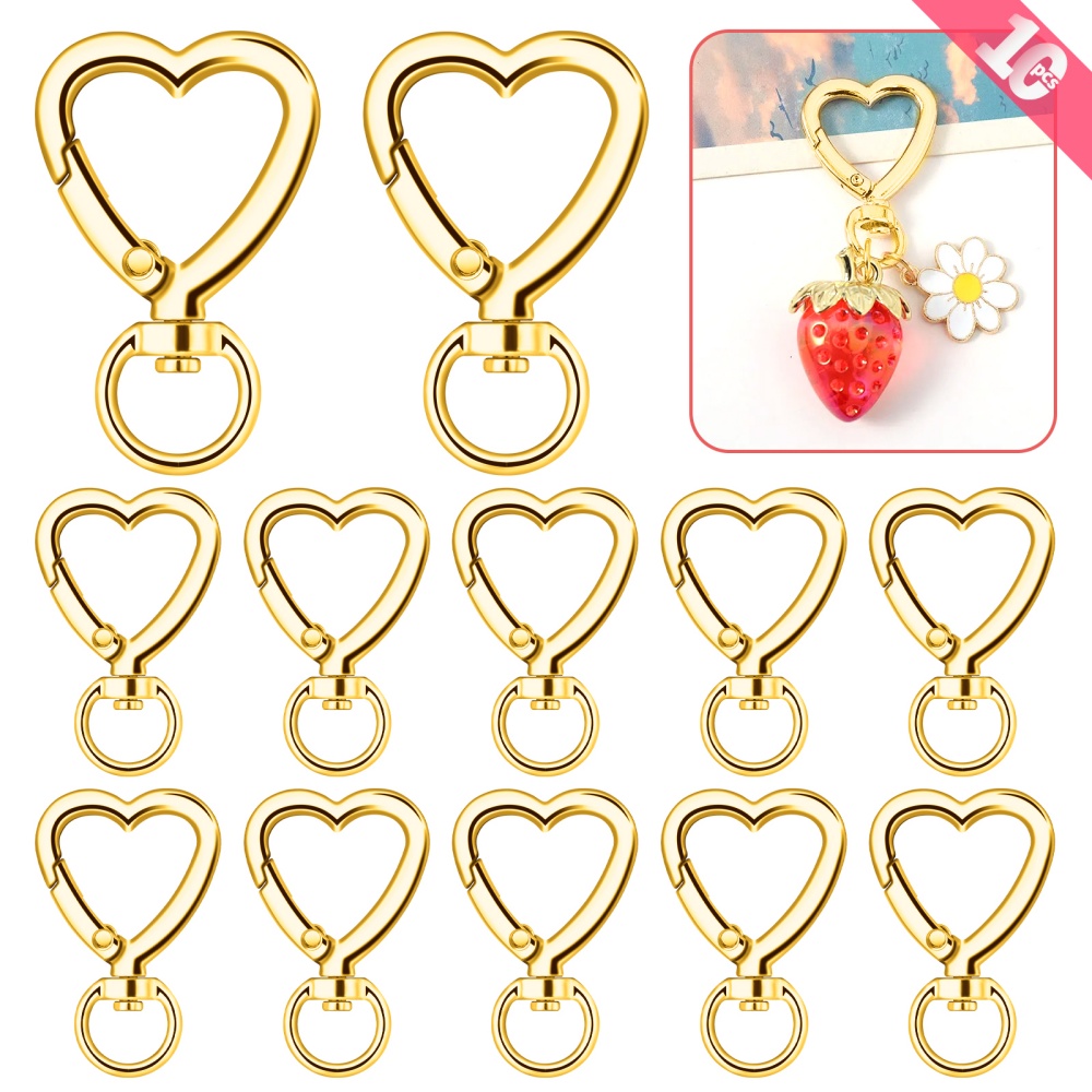 10pcs Metal Heart Lobster Claw - огляд і ціна Jewelry Making Hoops
