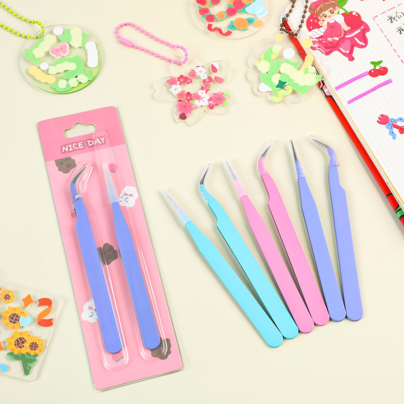 6pcs Tweezers Set - Angle and  - огляд і ціна Jewelry Making Hand Tools