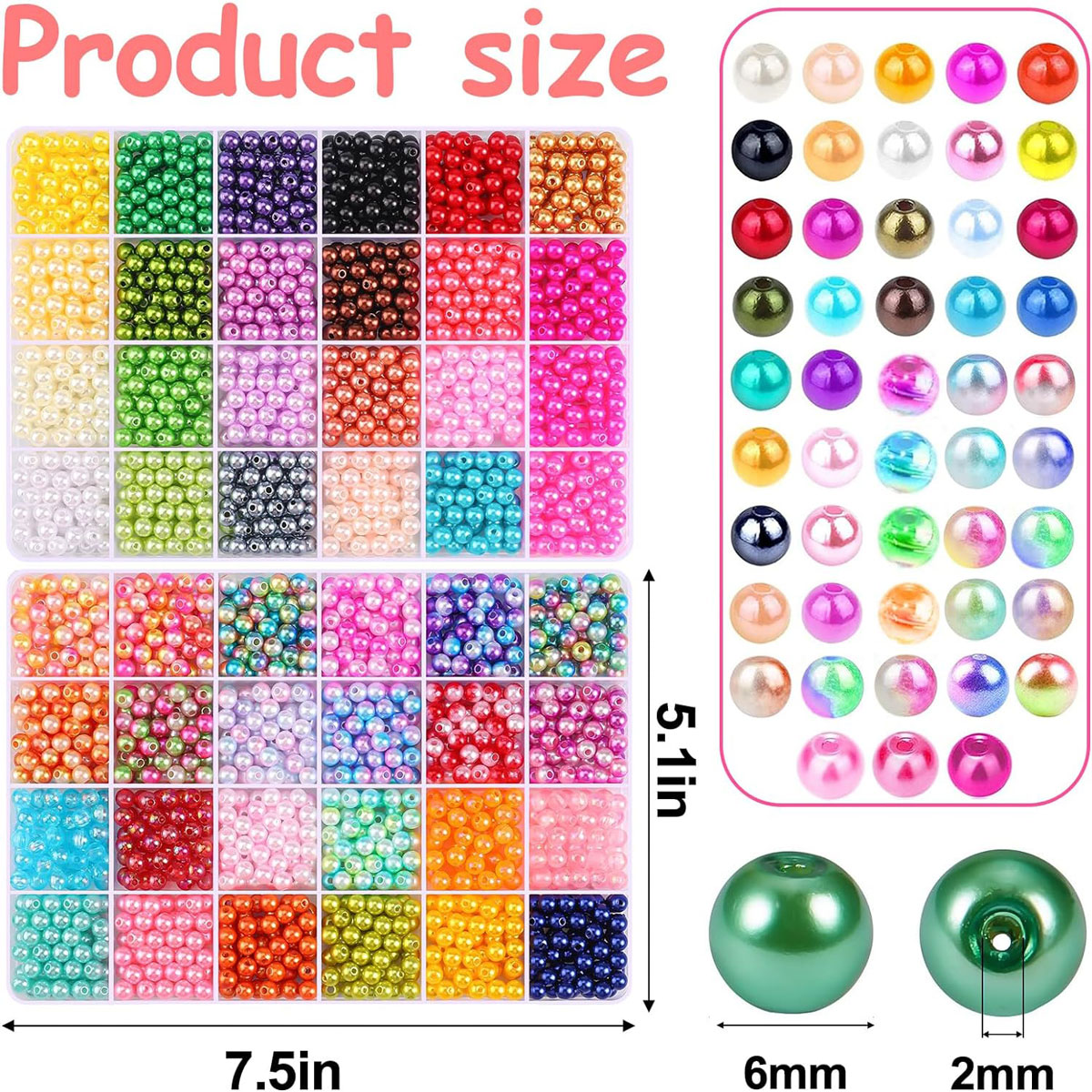 2400PCS 48 Compartments Pearl  - огляд і ціна Jewelry Making For Beginners