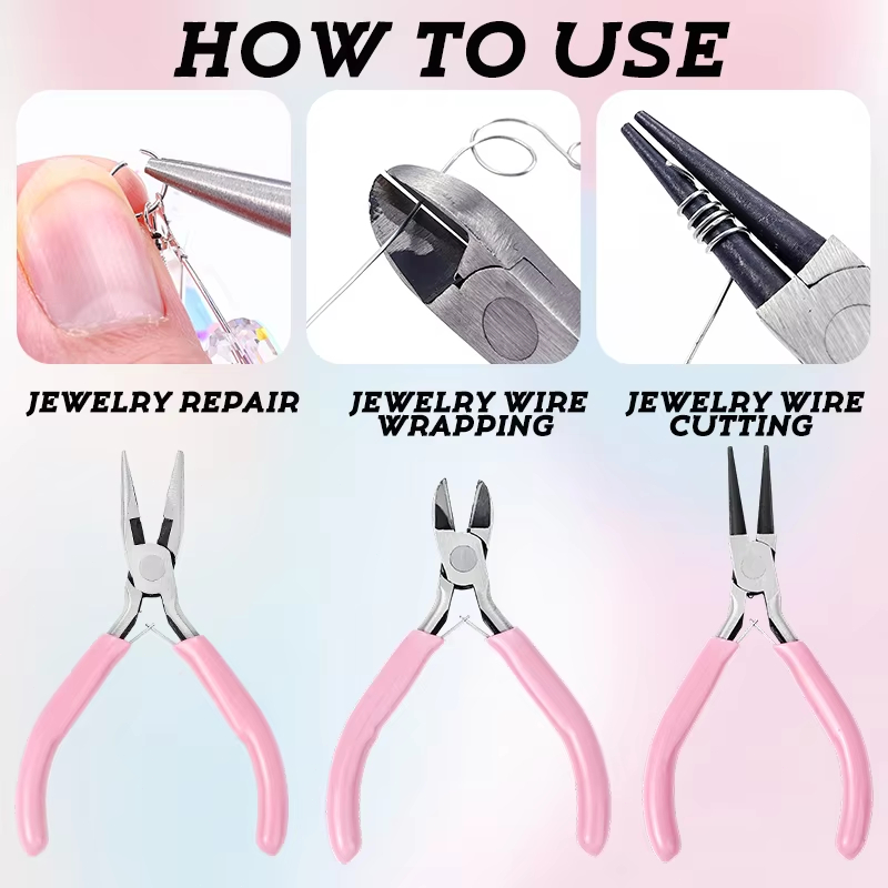 3Pcs Mini Jewelry Pliers Set N - огляд і ціна Jewelry Making Round Nose Pliers